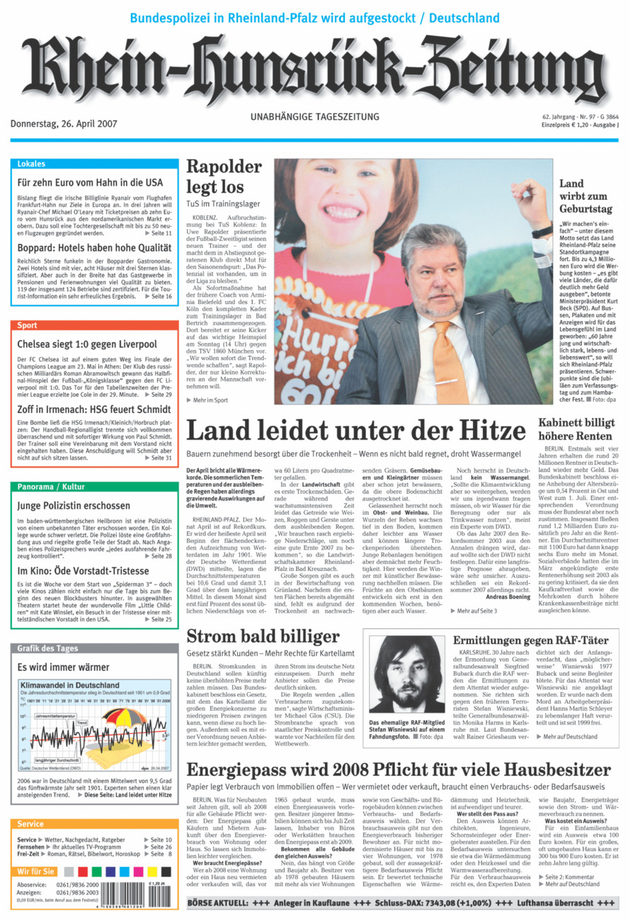 Rhein-Hunsrück-Zeitung vom Donnerstag, 26.04.2007