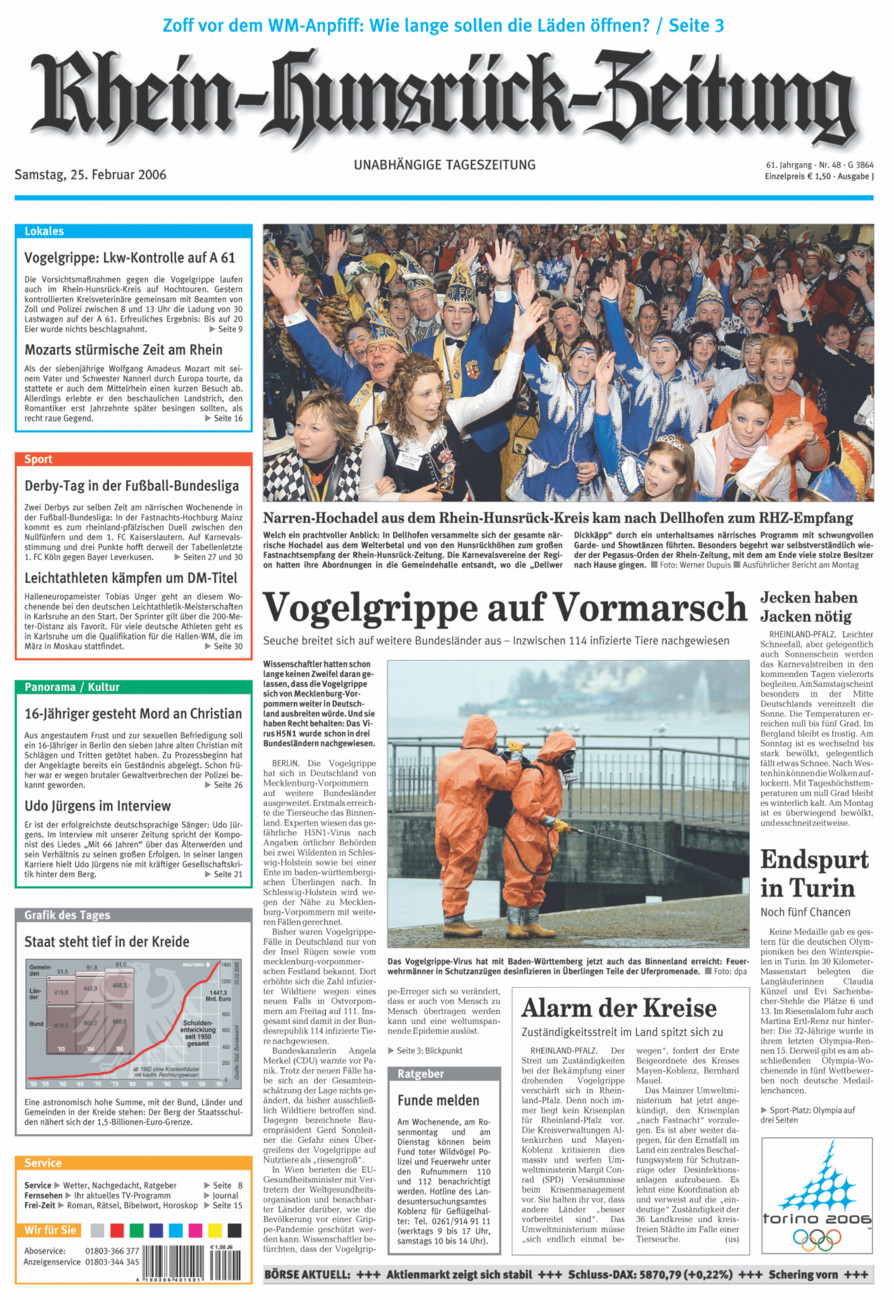 Rhein-Hunsrück-Zeitung vom Samstag, 25.02.2006