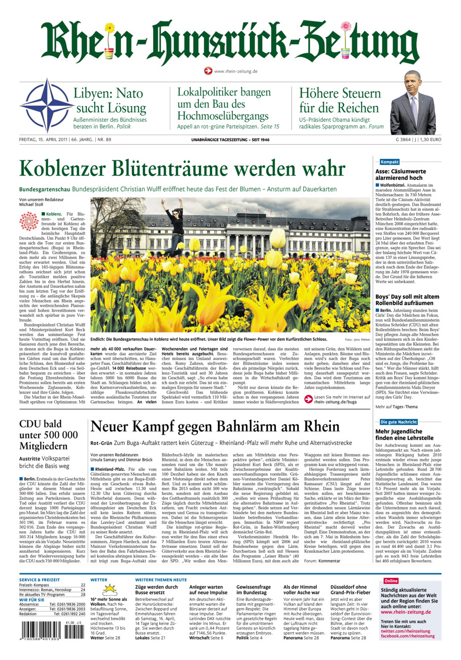 Rhein-Hunsrück-Zeitung vom Freitag, 15.04.2011