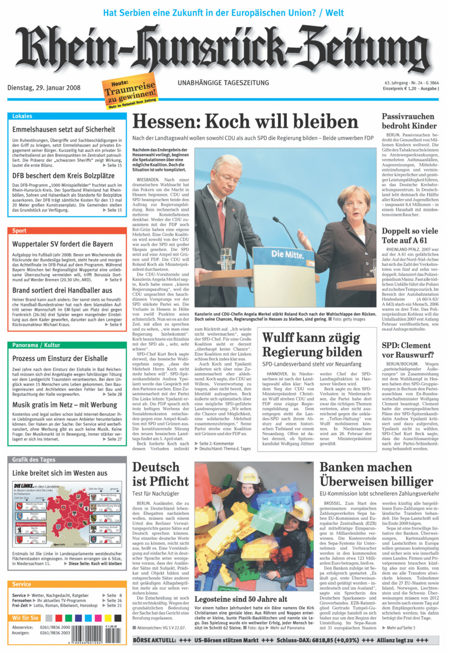 Rhein-Hunsrück-Zeitung vom Dienstag, 29.01.2008
