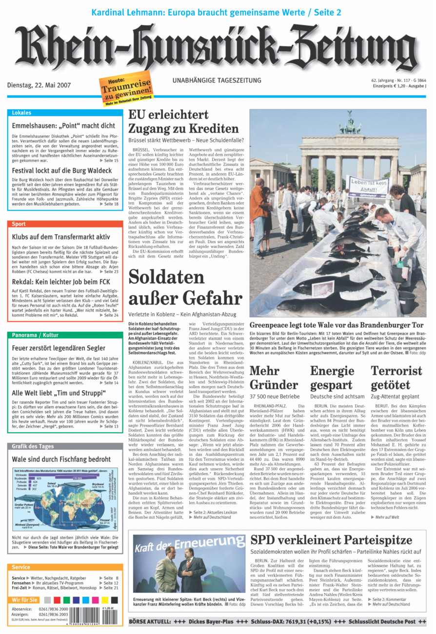 Rhein-Hunsrück-Zeitung vom Dienstag, 22.05.2007