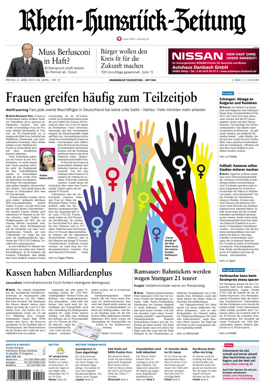 Rhein-Hunsrück-Zeitung vom Freitag, 08.03.2013