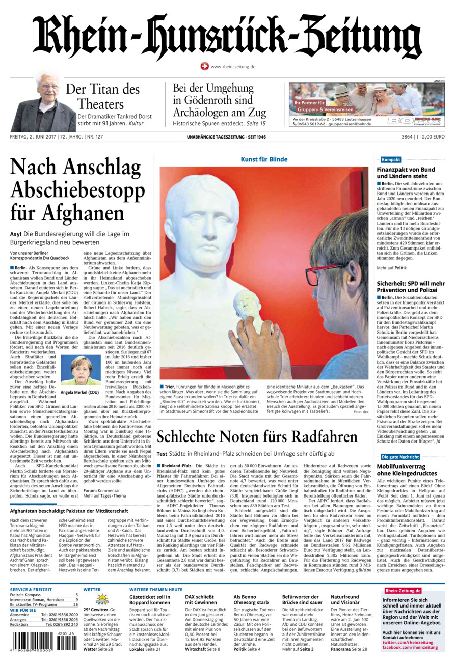 Rhein-Hunsrück-Zeitung vom Freitag, 02.06.2017