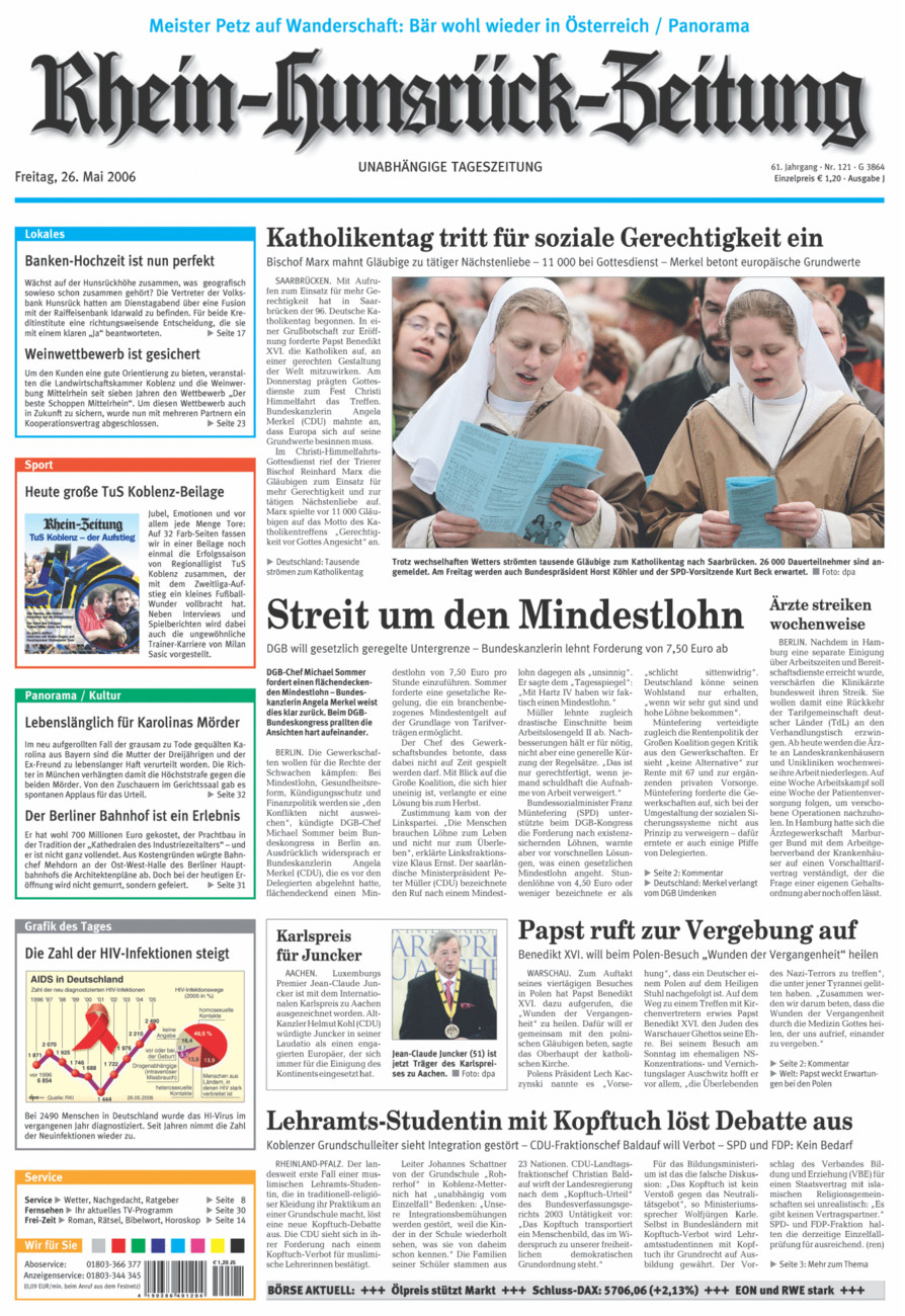 Rhein-Hunsrück-Zeitung vom Freitag, 26.05.2006