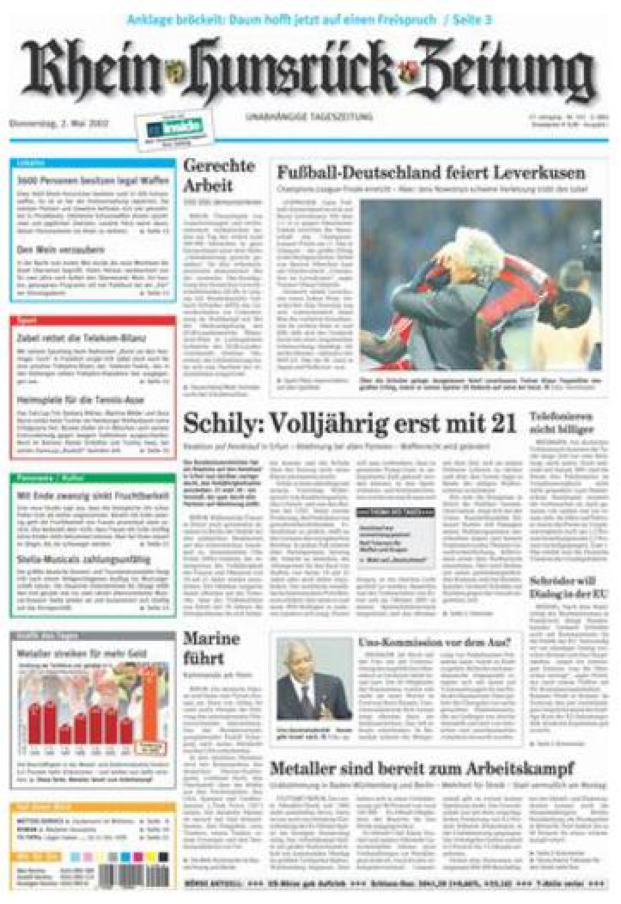 Rhein-Hunsrück-Zeitung vom Donnerstag, 02.05.2002