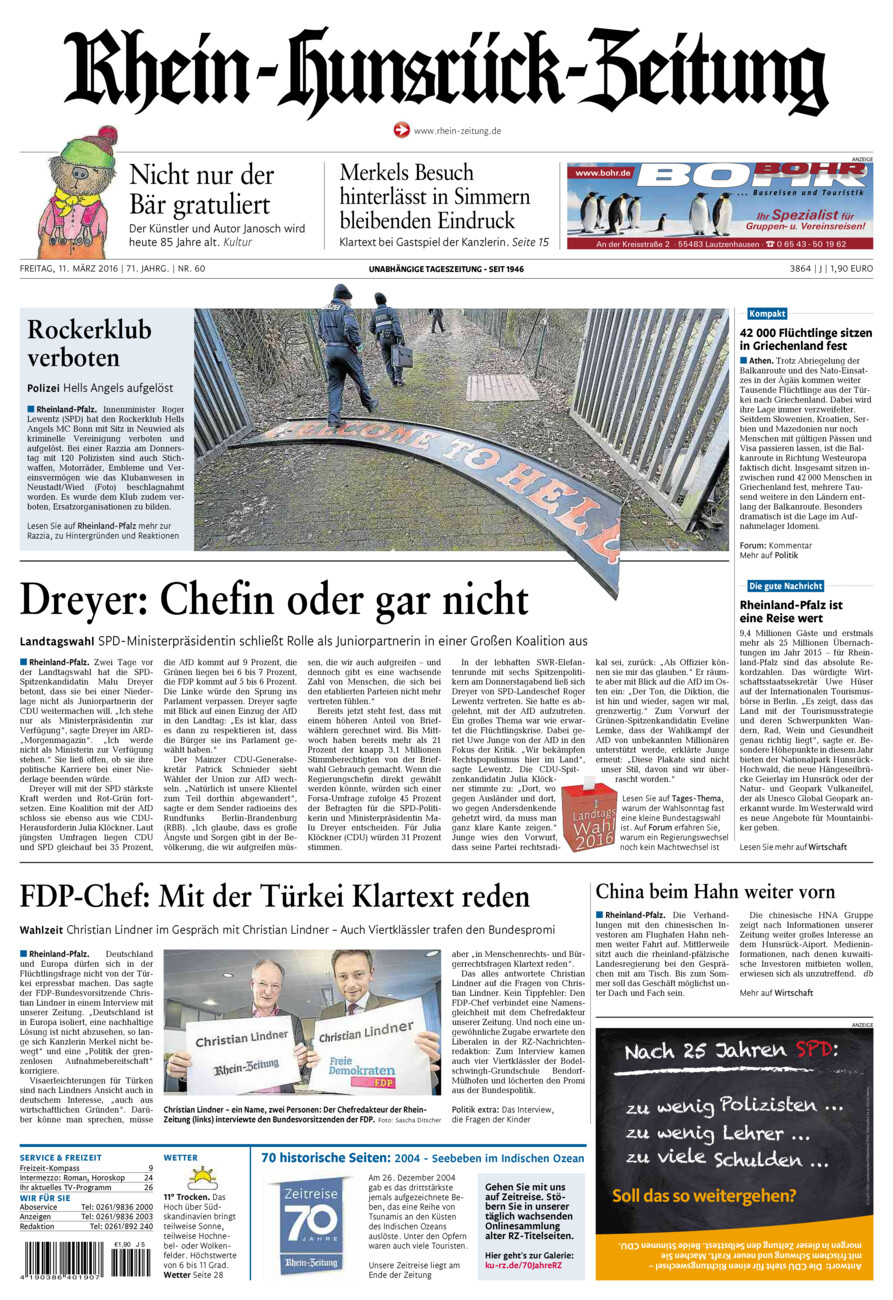 Rhein-Hunsrück-Zeitung vom Freitag, 11.03.2016