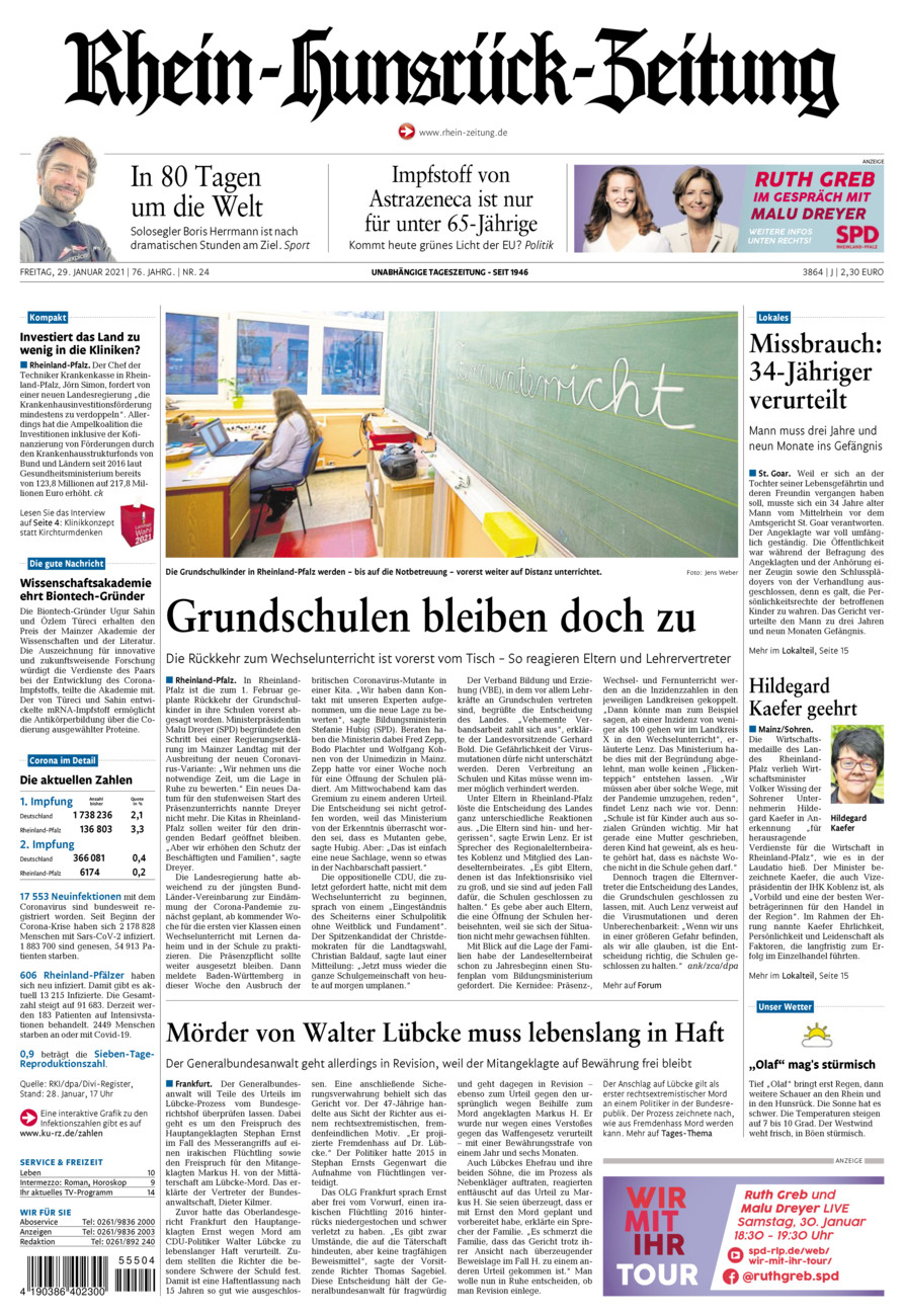 Rhein-Hunsrück-Zeitung vom Freitag, 29.01.2021