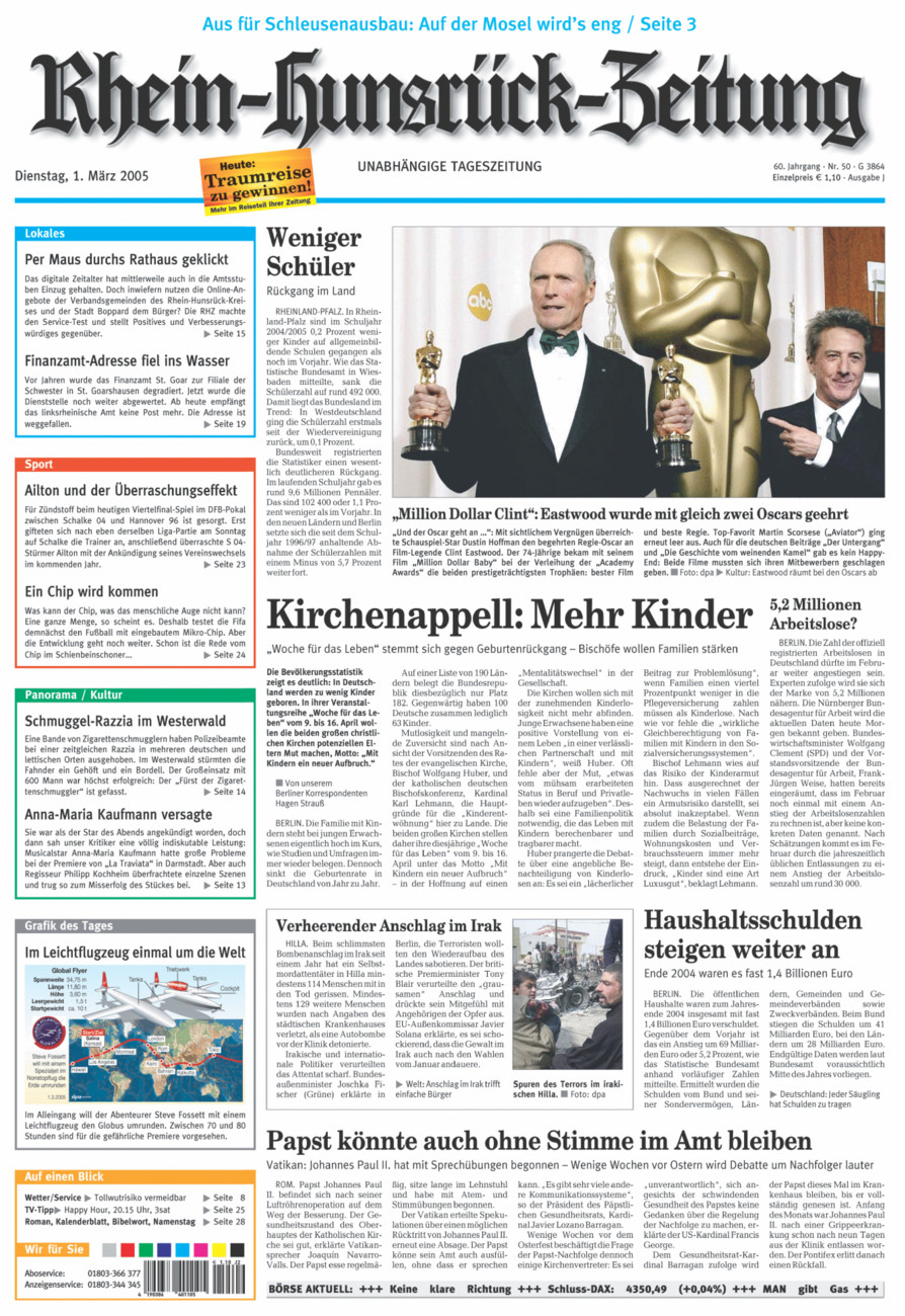 Rhein-Hunsrück-Zeitung vom Dienstag, 01.03.2005