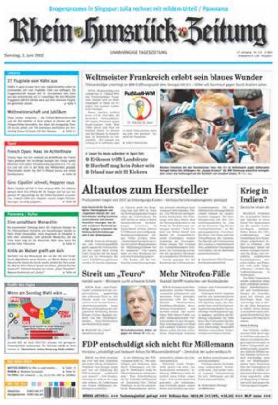 Rhein-Hunsrück-Zeitung vom Samstag, 01.06.2002