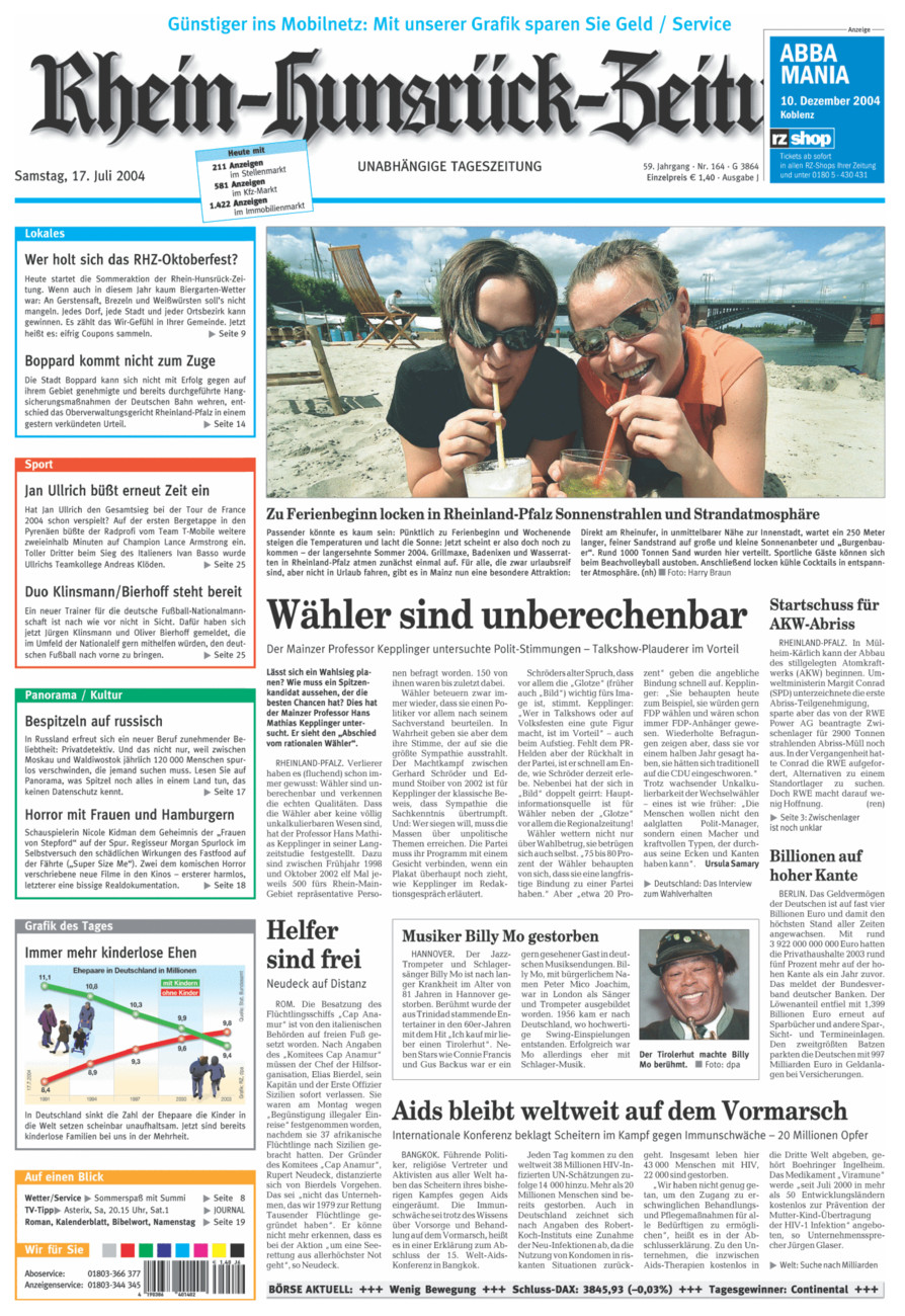 Rhein-Hunsrück-Zeitung vom Samstag, 17.07.2004