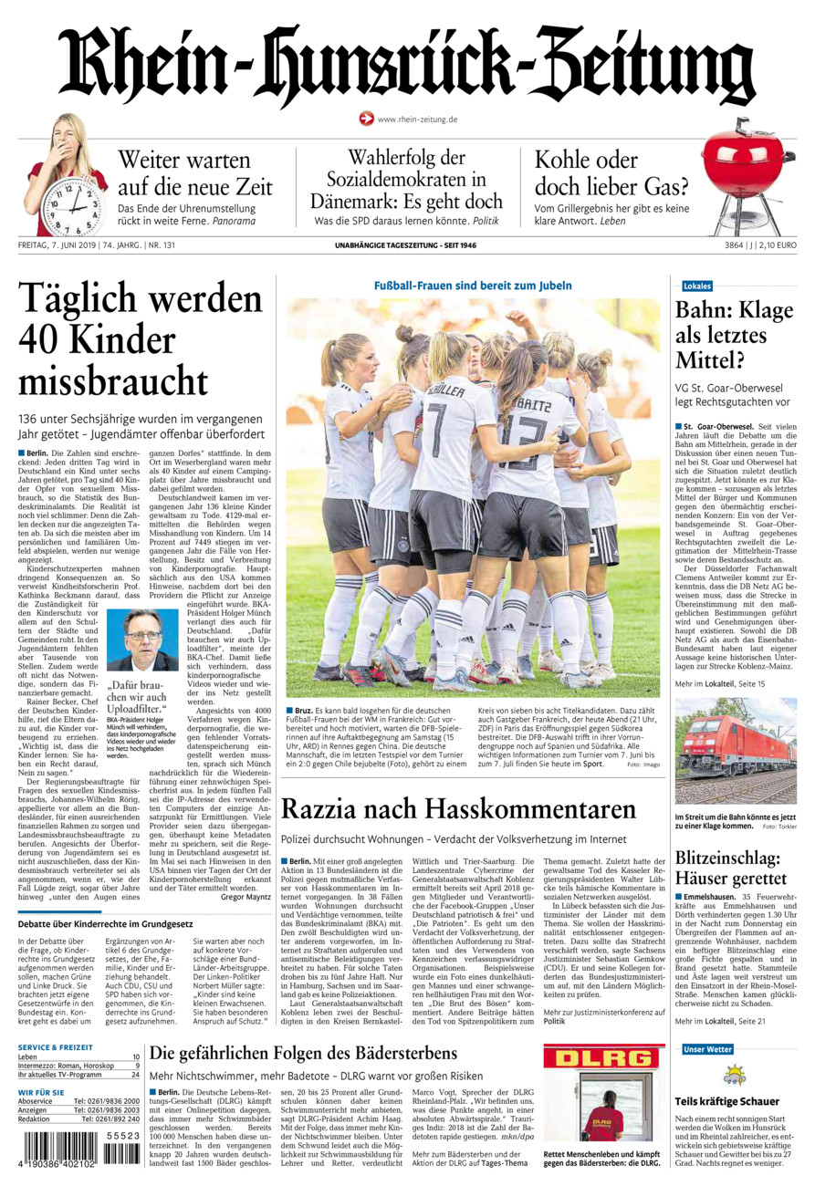 Rhein-Hunsrück-Zeitung vom Freitag, 07.06.2019
