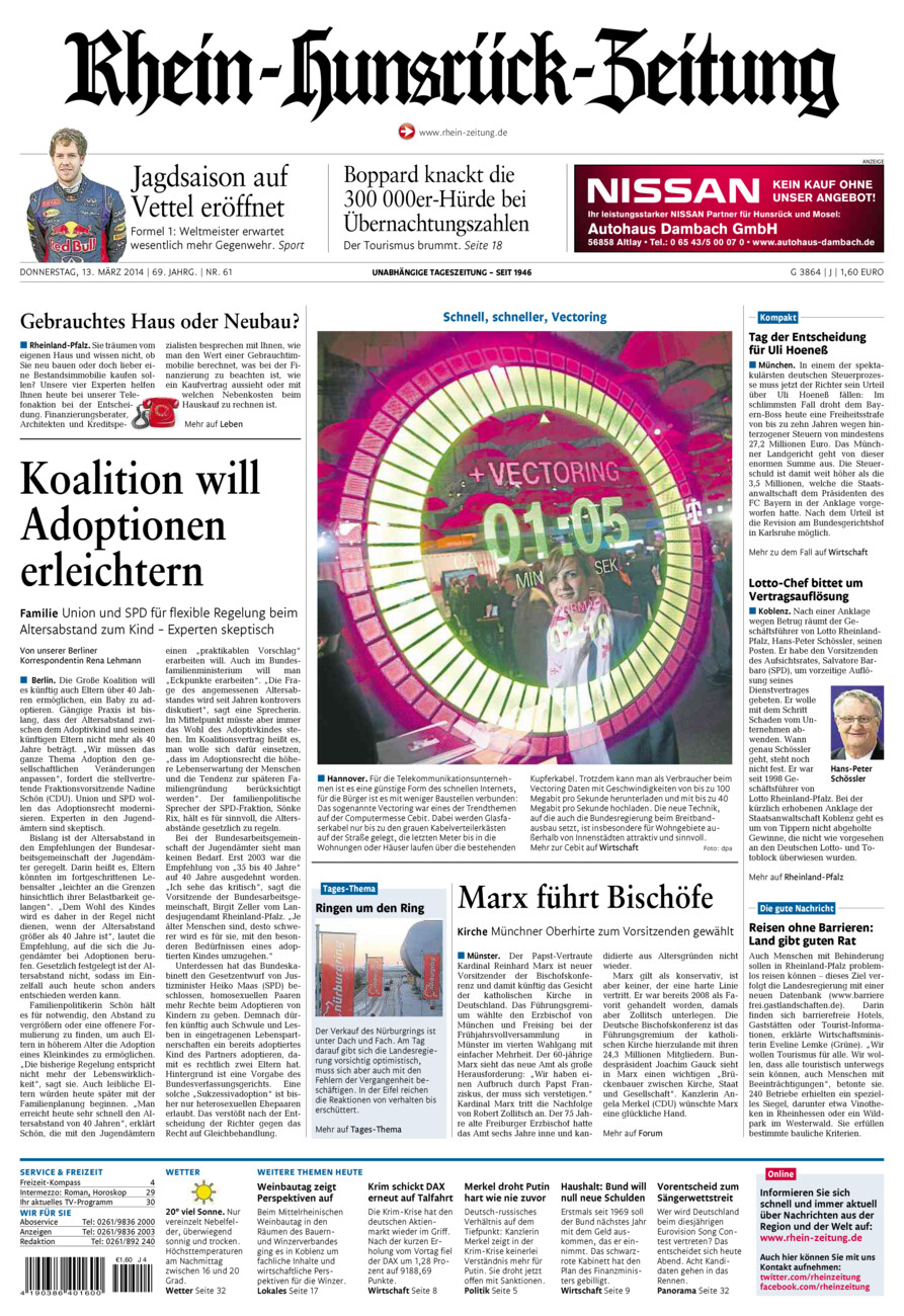 Rhein-Hunsrück-Zeitung vom Donnerstag, 13.03.2014