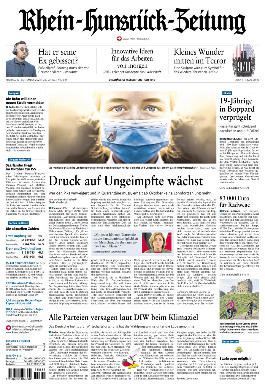 Rhein-Hunsrück-Zeitung vom Freitag, 10.09.2021