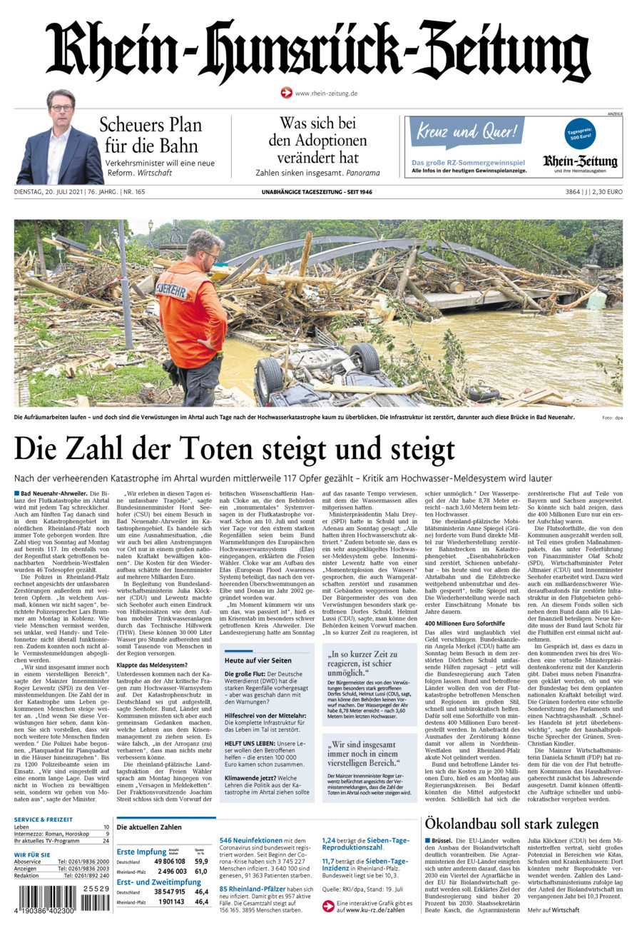 Rhein-Hunsrück-Zeitung vom Dienstag, 20.07.2021