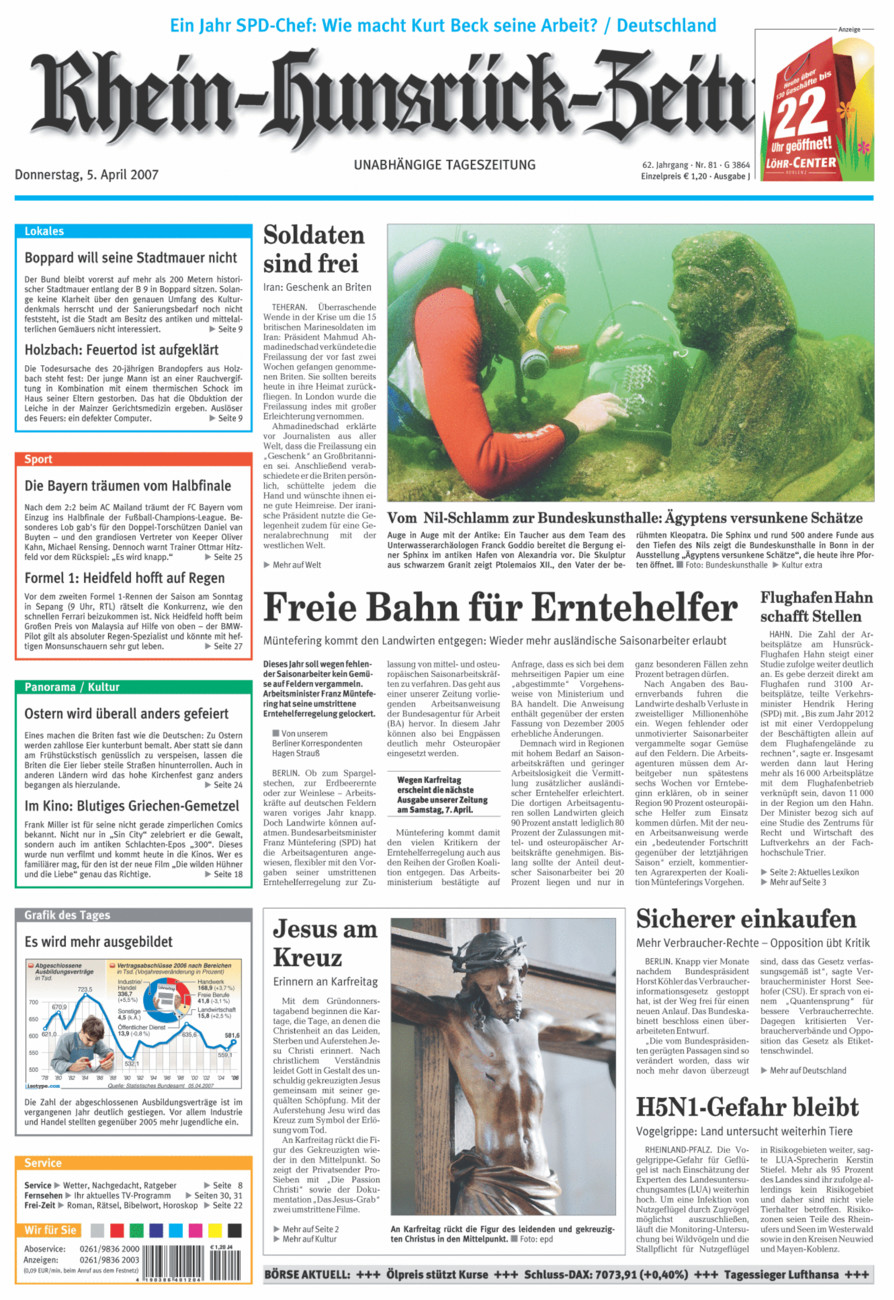 Rhein-Hunsrück-Zeitung vom Donnerstag, 05.04.2007