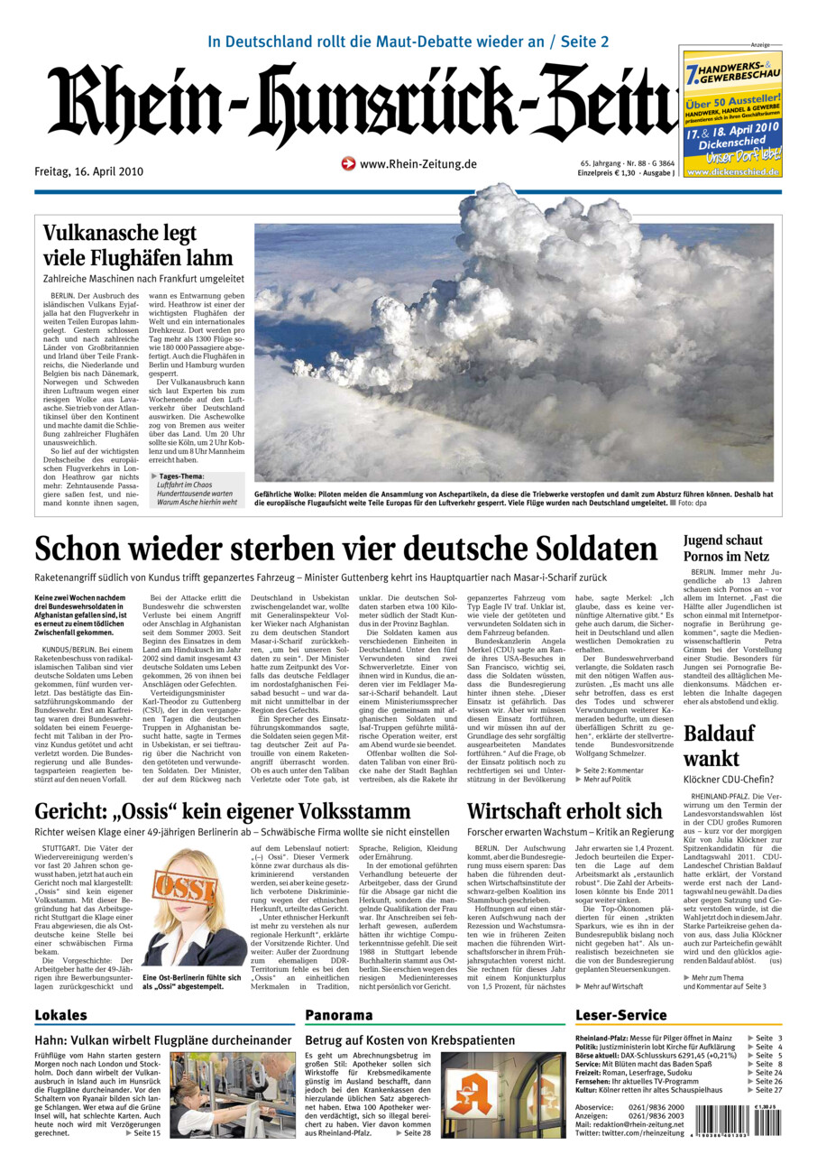 Rhein-Hunsrück-Zeitung vom Freitag, 16.04.2010