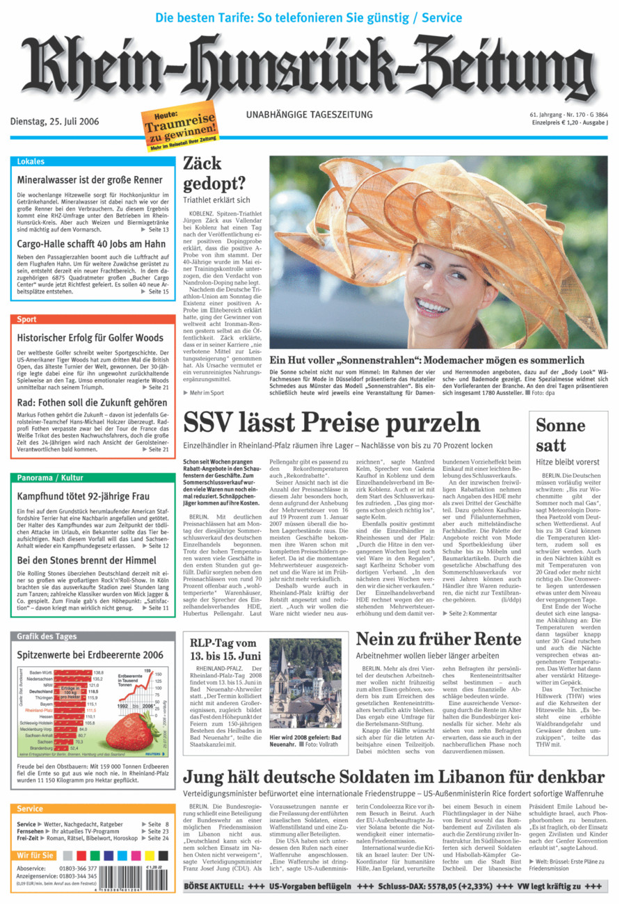 Rhein-Hunsrück-Zeitung vom Dienstag, 25.07.2006