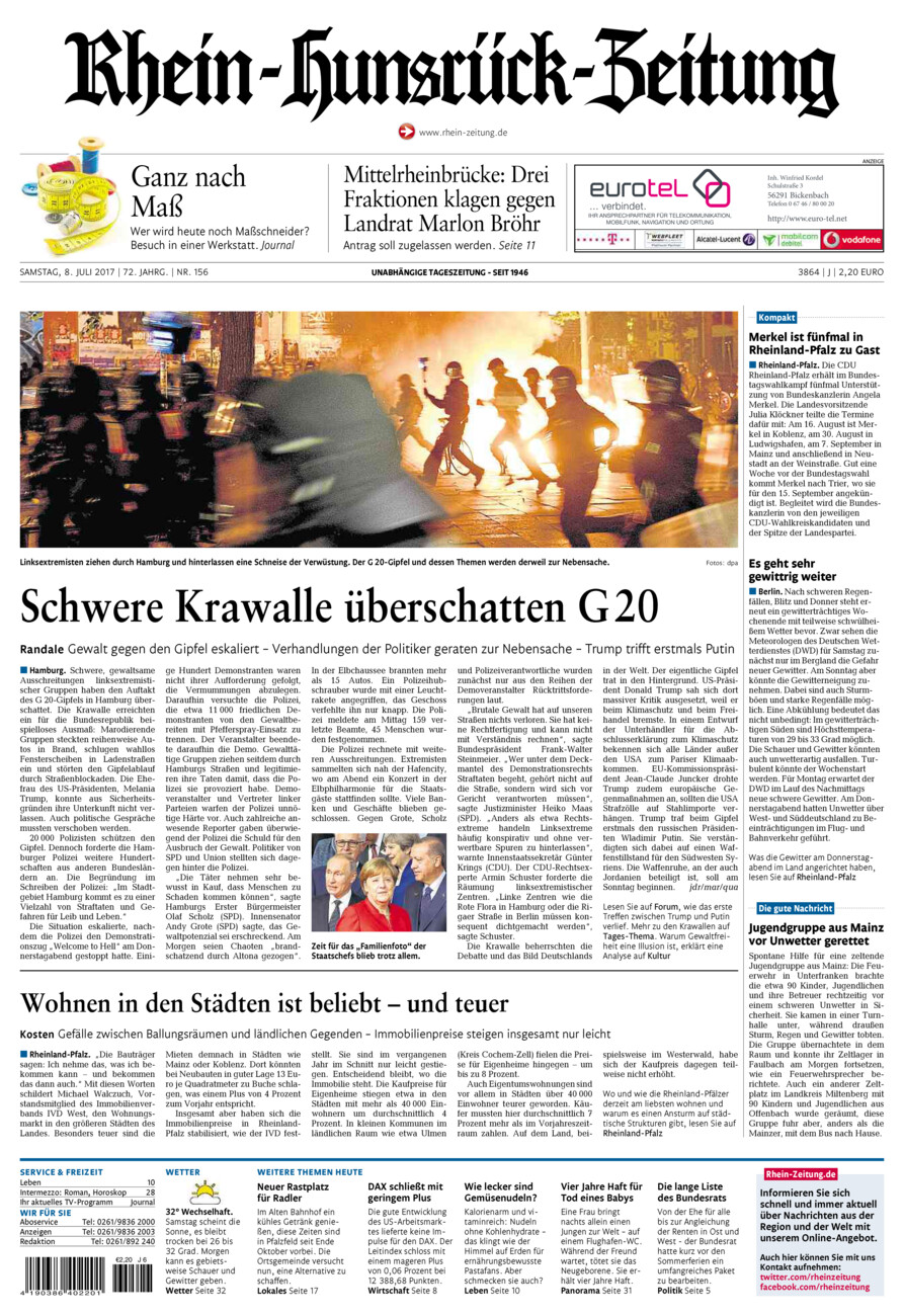 Rhein-Hunsrück-Zeitung vom Samstag, 08.07.2017