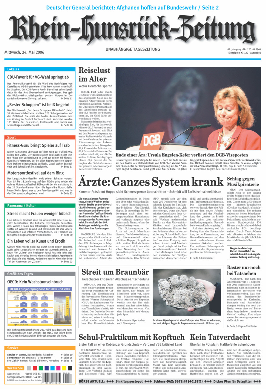 Rhein-Hunsrück-Zeitung vom Mittwoch, 24.05.2006