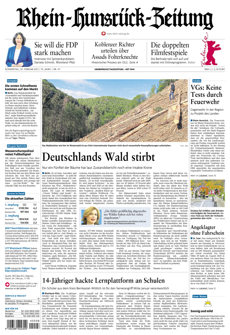 Rhein-Hunsrück-Zeitung vom Donnerstag, 25.02.2021