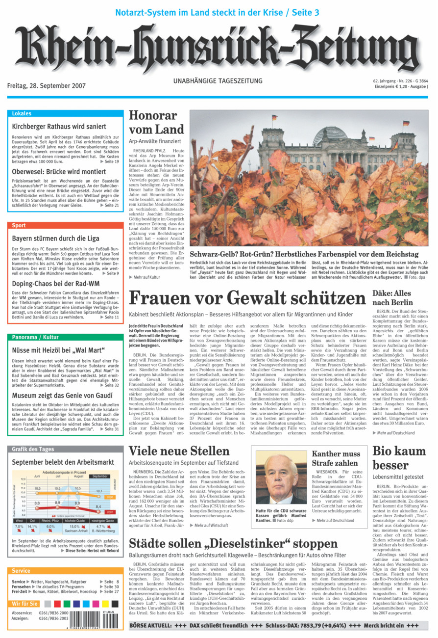 Rhein-Hunsrück-Zeitung vom Freitag, 28.09.2007