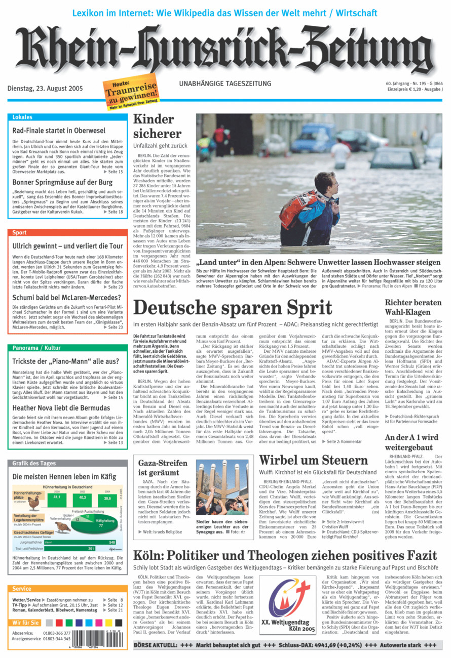 Rhein-Hunsrück-Zeitung vom Dienstag, 23.08.2005