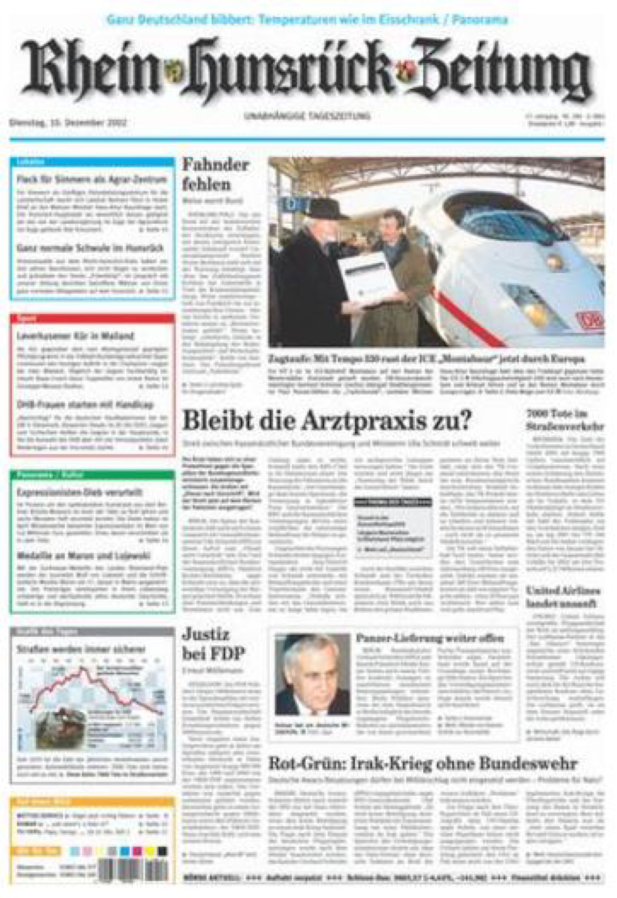 Rhein-Hunsrück-Zeitung vom Dienstag, 10.12.2002