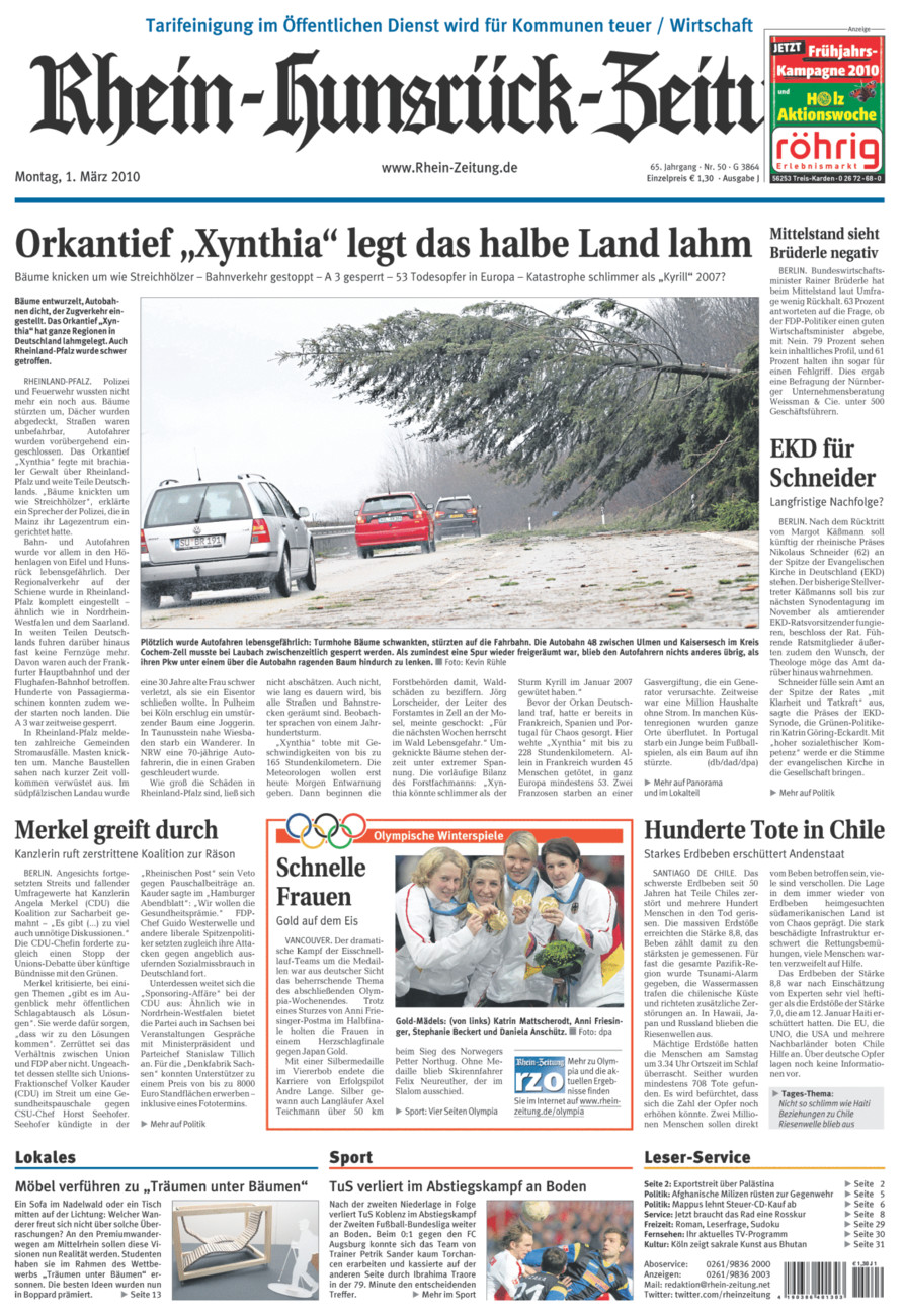 Rhein-Hunsrück-Zeitung vom Montag, 01.03.2010
