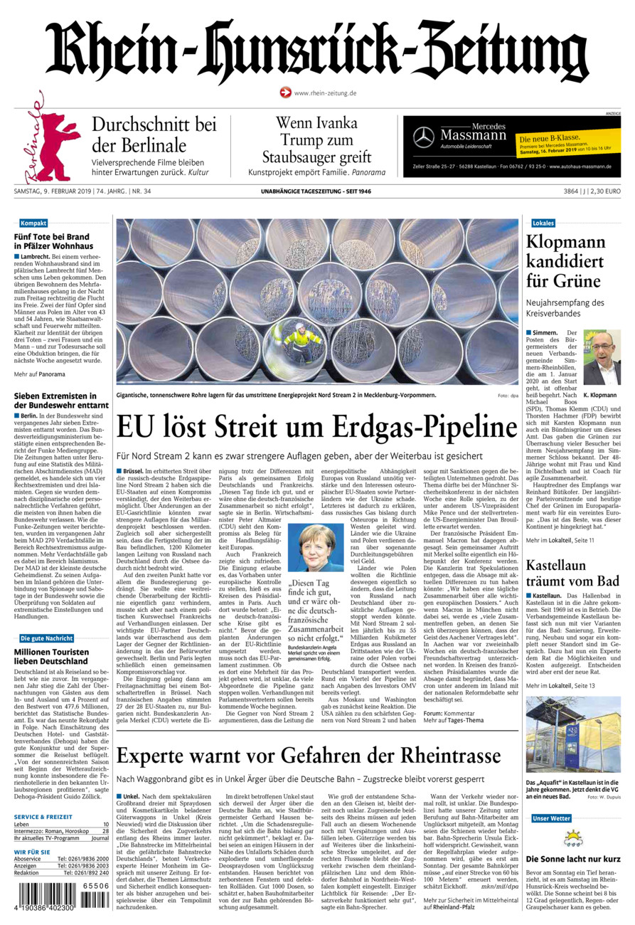 Rhein-Hunsrück-Zeitung vom Samstag, 09.02.2019