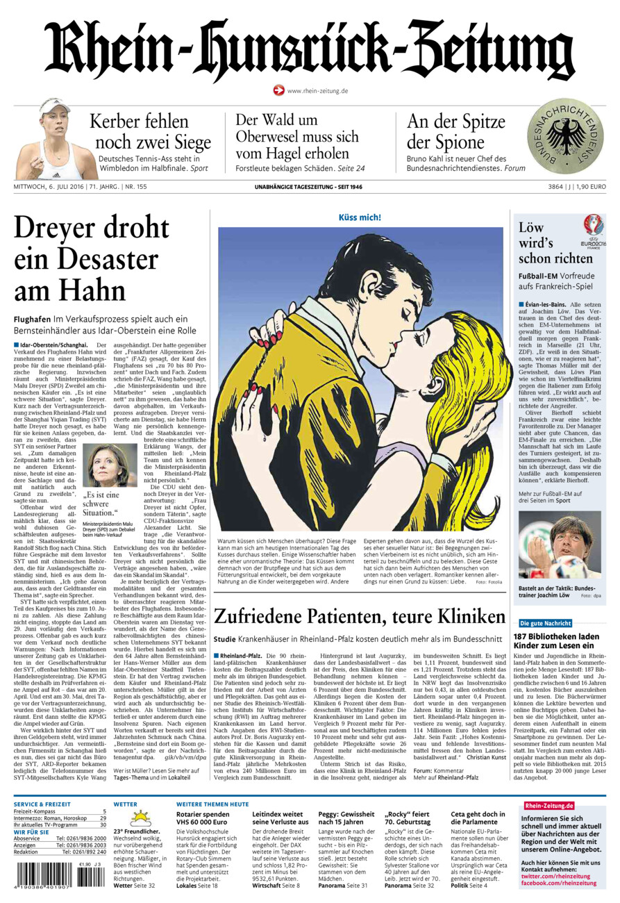 Rhein-Hunsrück-Zeitung vom Mittwoch, 06.07.2016