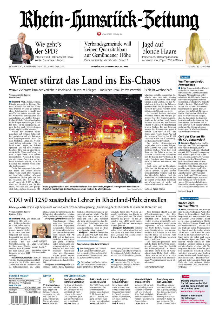 Rhein-Hunsrück-Zeitung vom Donnerstag, 09.12.2010