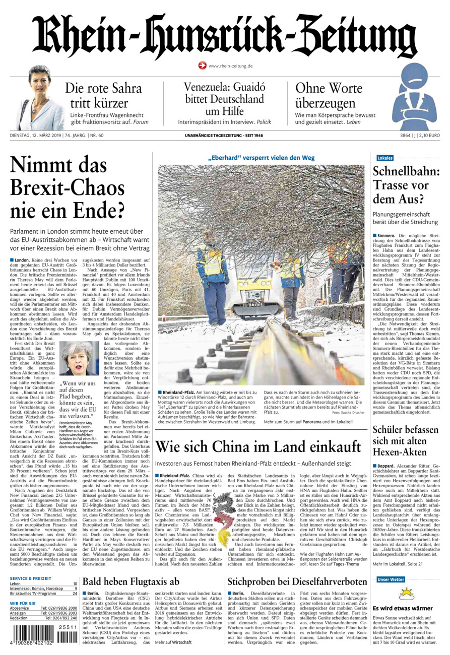 Rhein-Hunsrück-Zeitung vom Dienstag, 12.03.2019