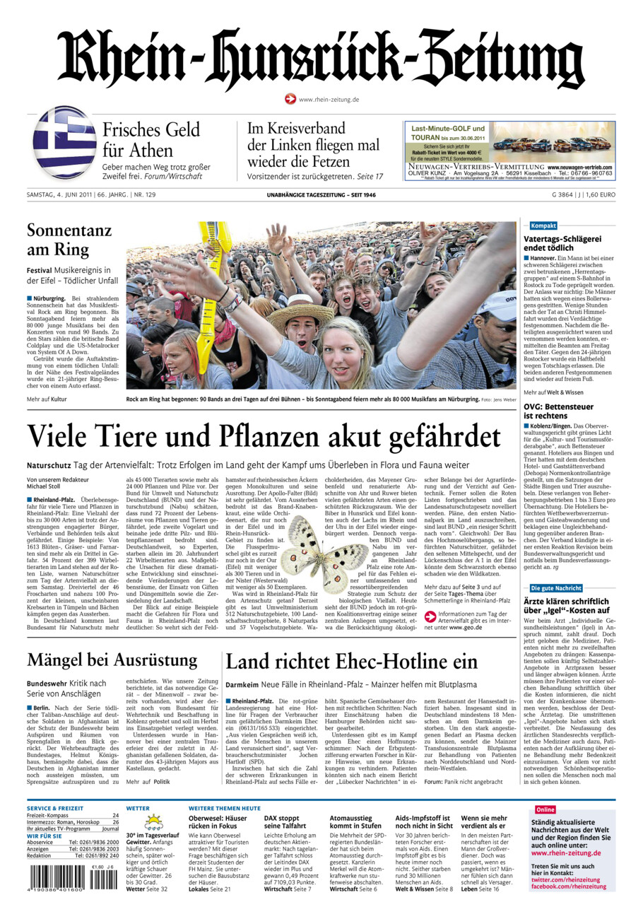 Rhein-Hunsrück-Zeitung vom Samstag, 04.06.2011