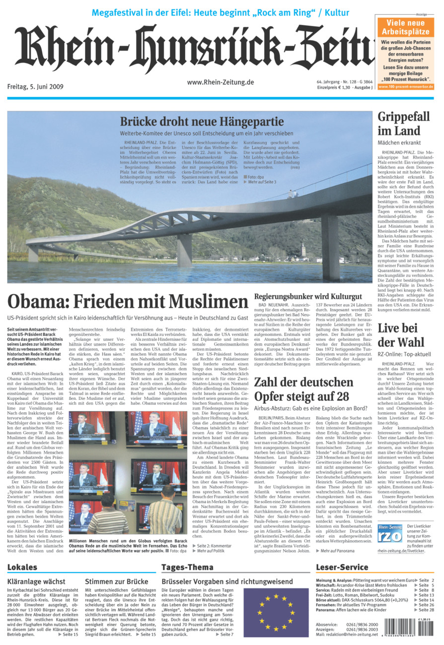 Rhein-Hunsrück-Zeitung vom Freitag, 05.06.2009