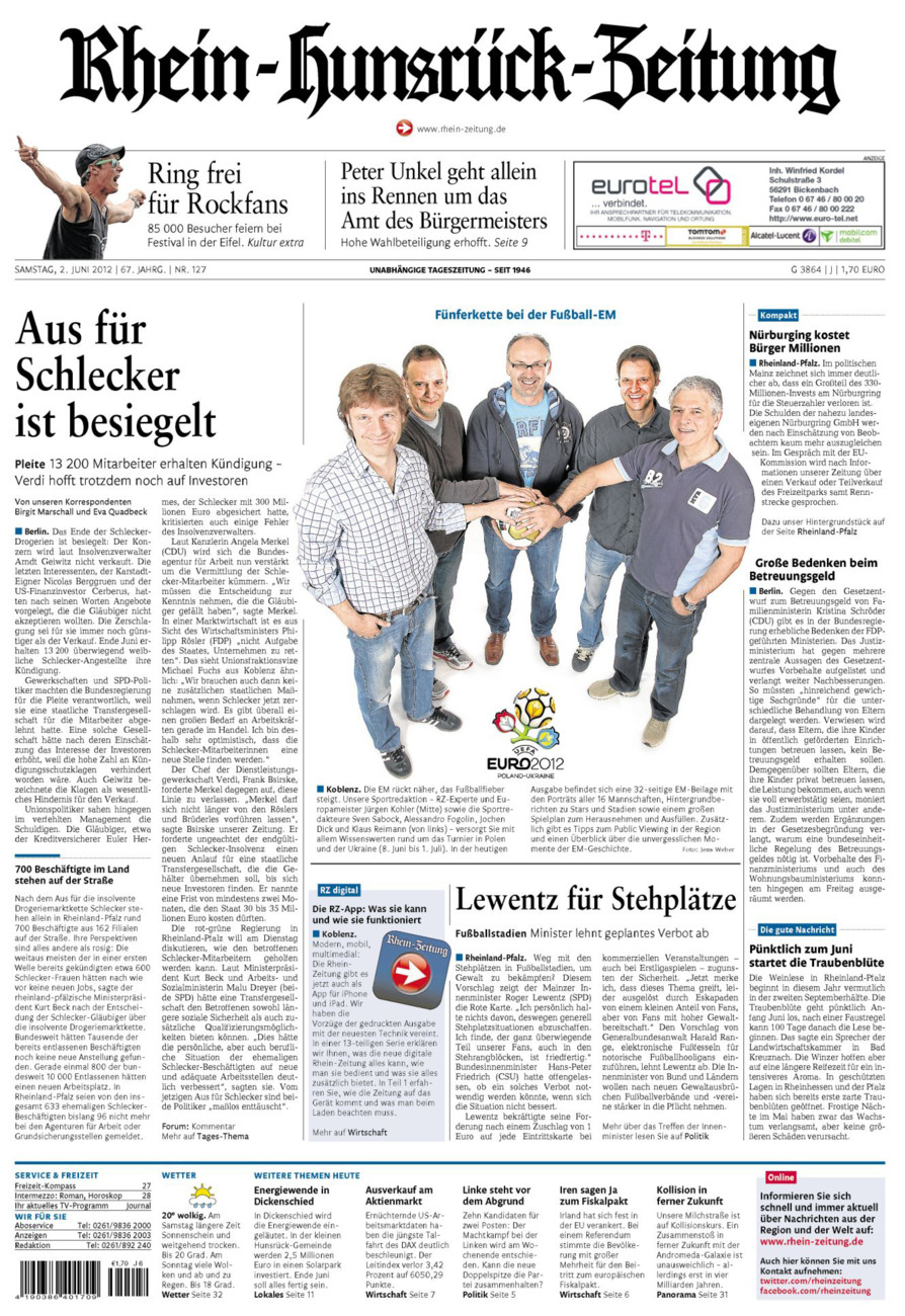 Rhein-Hunsrück-Zeitung vom Samstag, 02.06.2012
