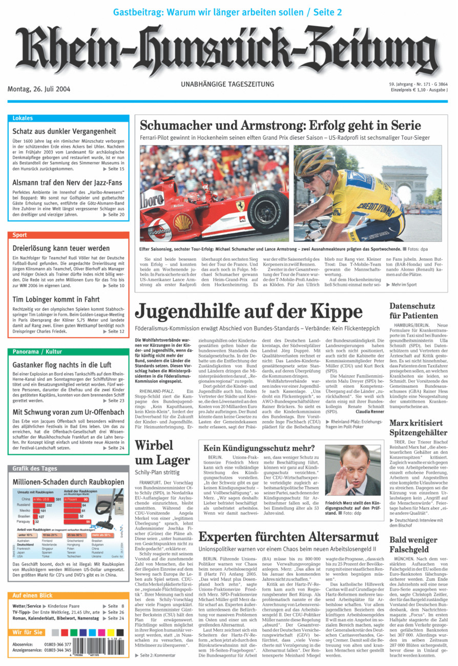 Rhein-Hunsrück-Zeitung vom Montag, 26.07.2004