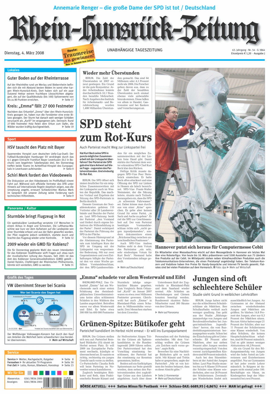 Rhein-Hunsrück-Zeitung vom Dienstag, 04.03.2008