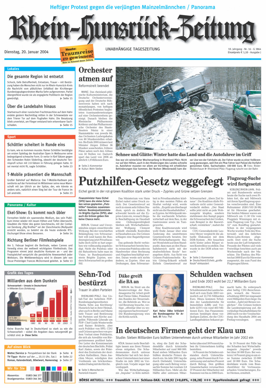 Rhein-Hunsrück-Zeitung vom Dienstag, 20.01.2004
