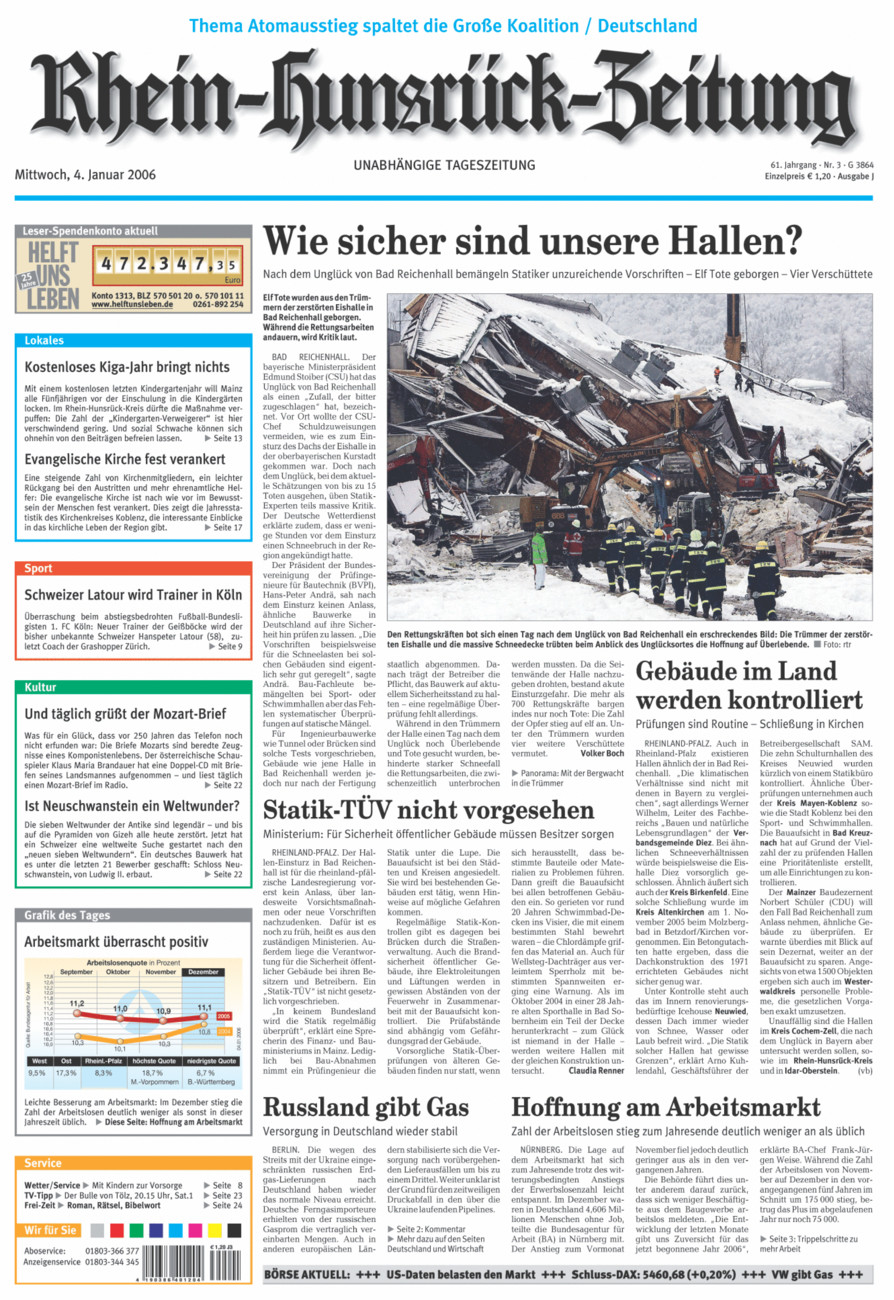 Rhein-Hunsrück-Zeitung vom Mittwoch, 04.01.2006