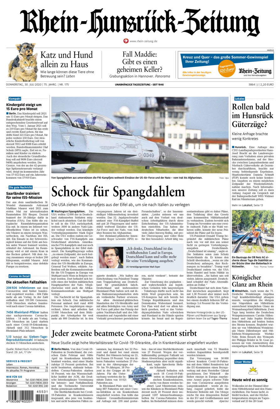 Rhein-Hunsrück-Zeitung vom Donnerstag, 30.07.2020
