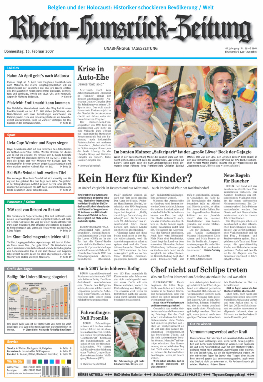 Rhein-Hunsrück-Zeitung vom Donnerstag, 15.02.2007