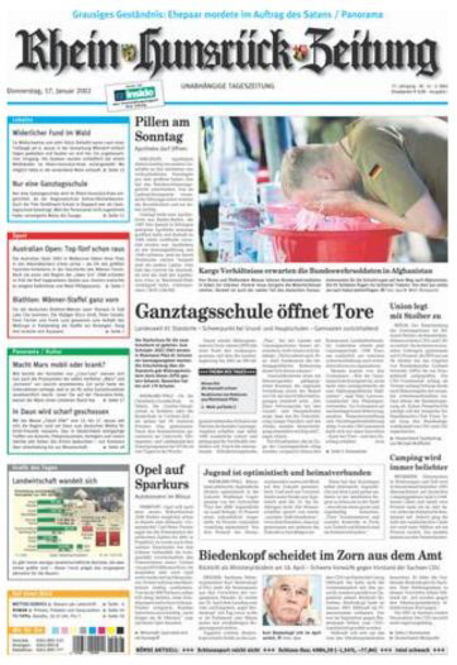 Rhein-Hunsrück-Zeitung vom Donnerstag, 17.01.2002