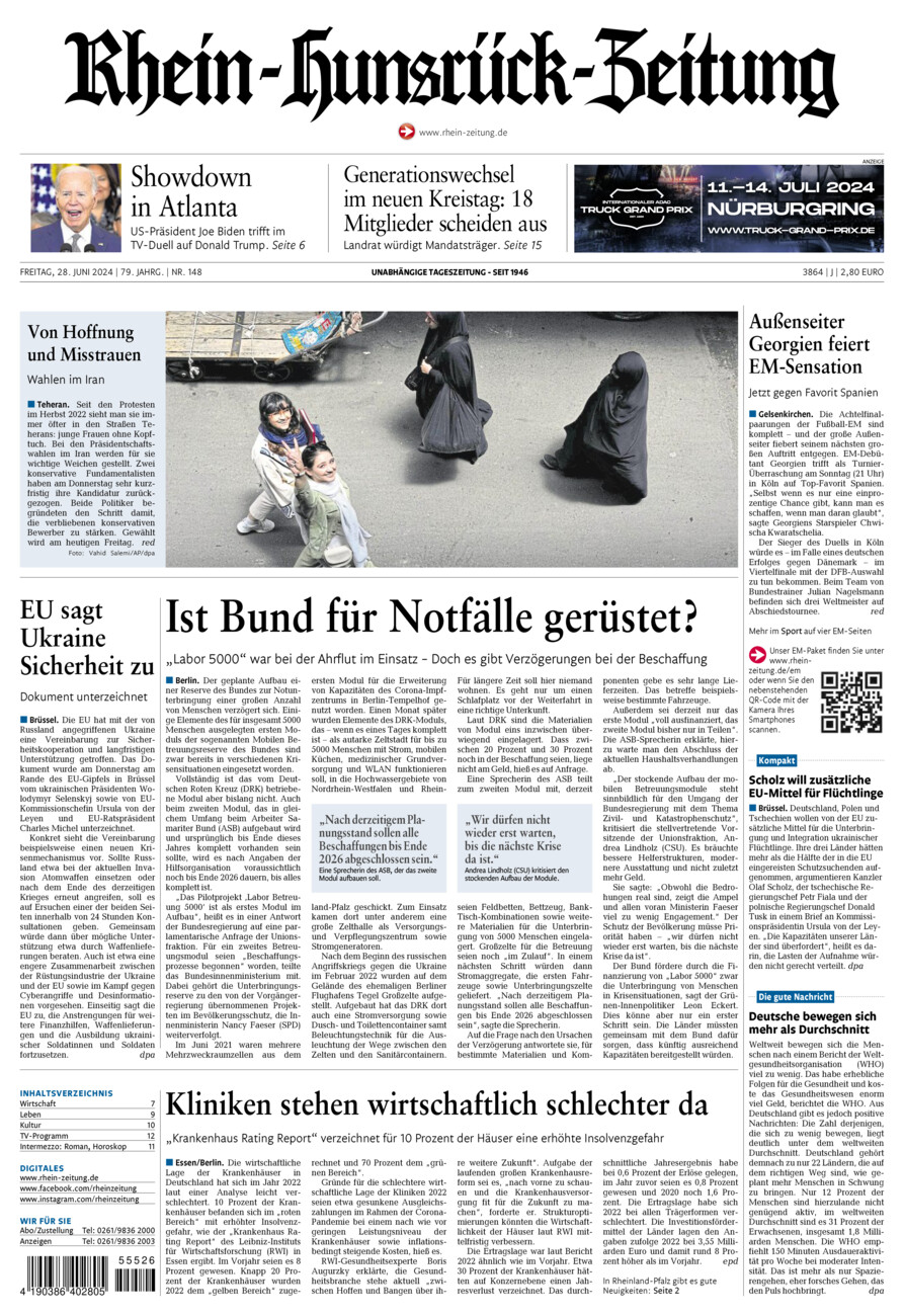 Rhein-Hunsrück-Zeitung vom Freitag, 28.06.2024