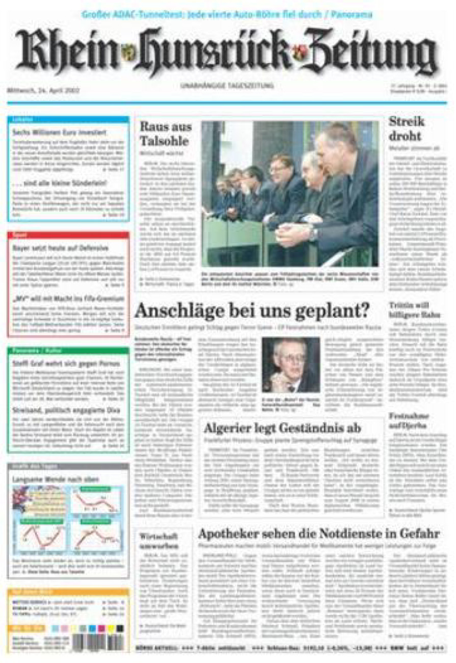 Rhein-Hunsrück-Zeitung vom Mittwoch, 24.04.2002