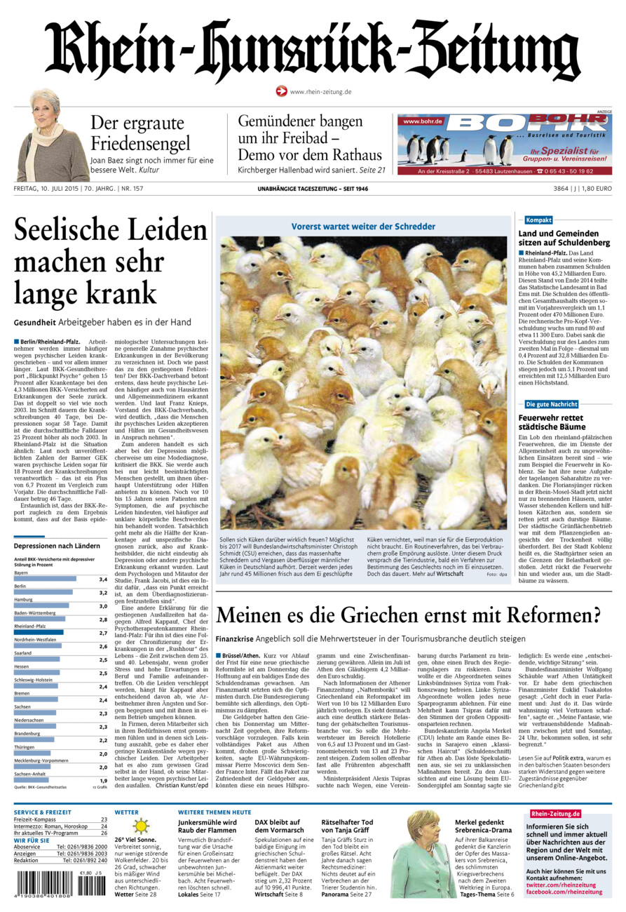 Rhein-Hunsrück-Zeitung vom Freitag, 10.07.2015
