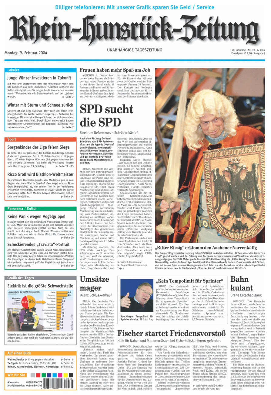 Rhein-Hunsrück-Zeitung vom Montag, 09.02.2004