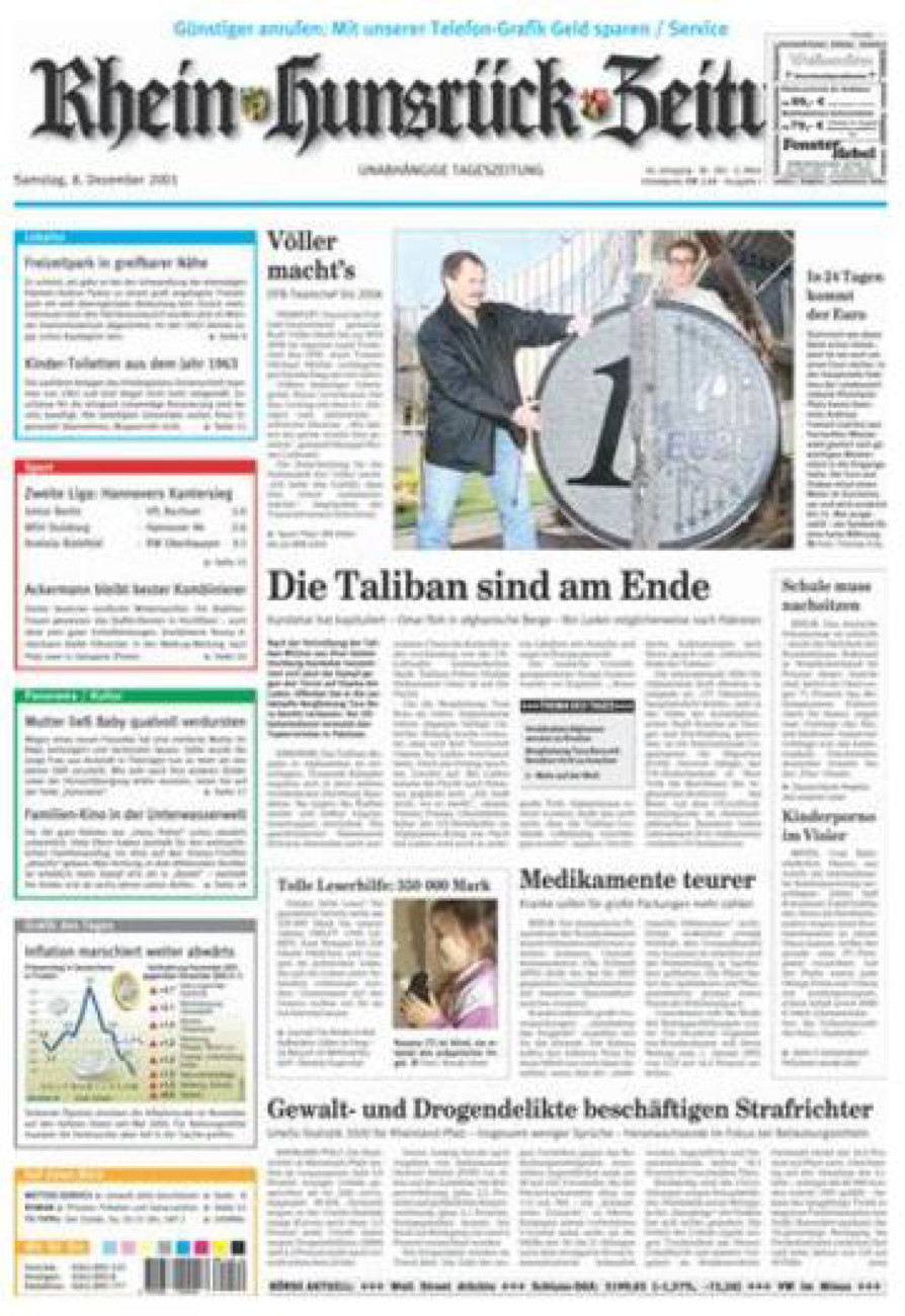 Rhein-Hunsrück-Zeitung vom Samstag, 08.12.2001
