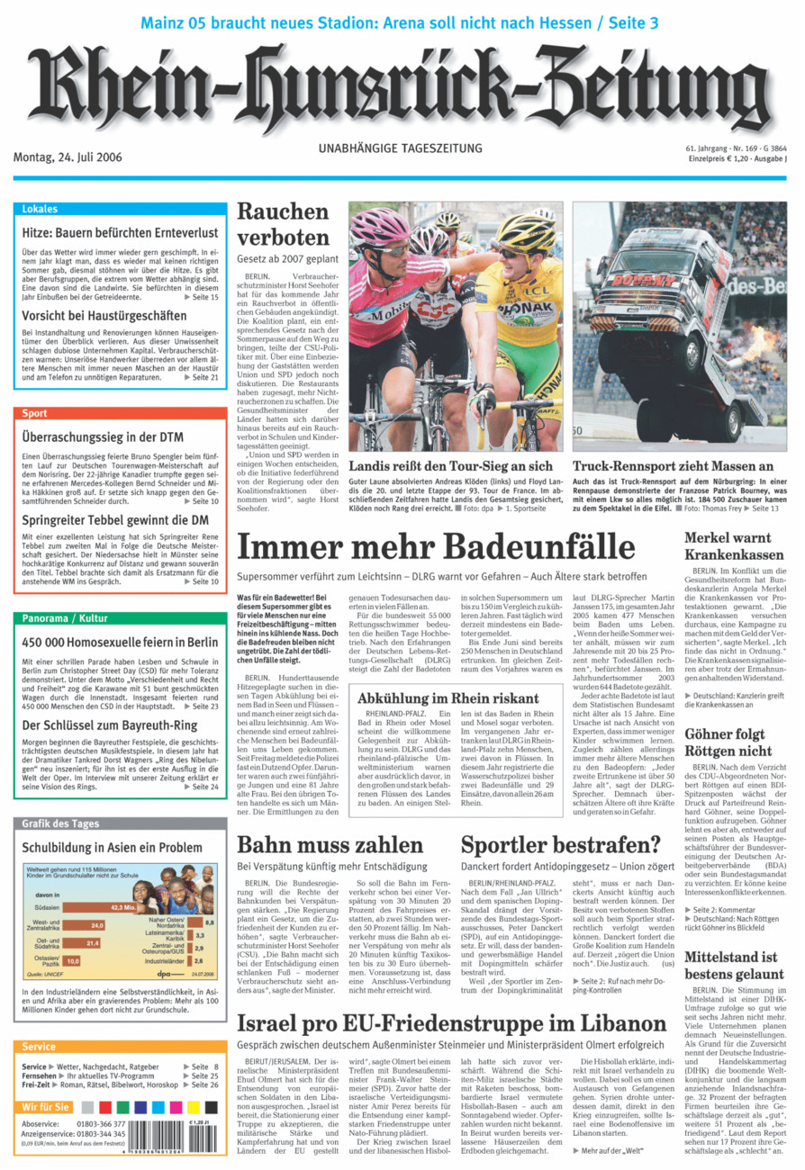 Rhein-Hunsrück-Zeitung vom Montag, 24.07.2006
