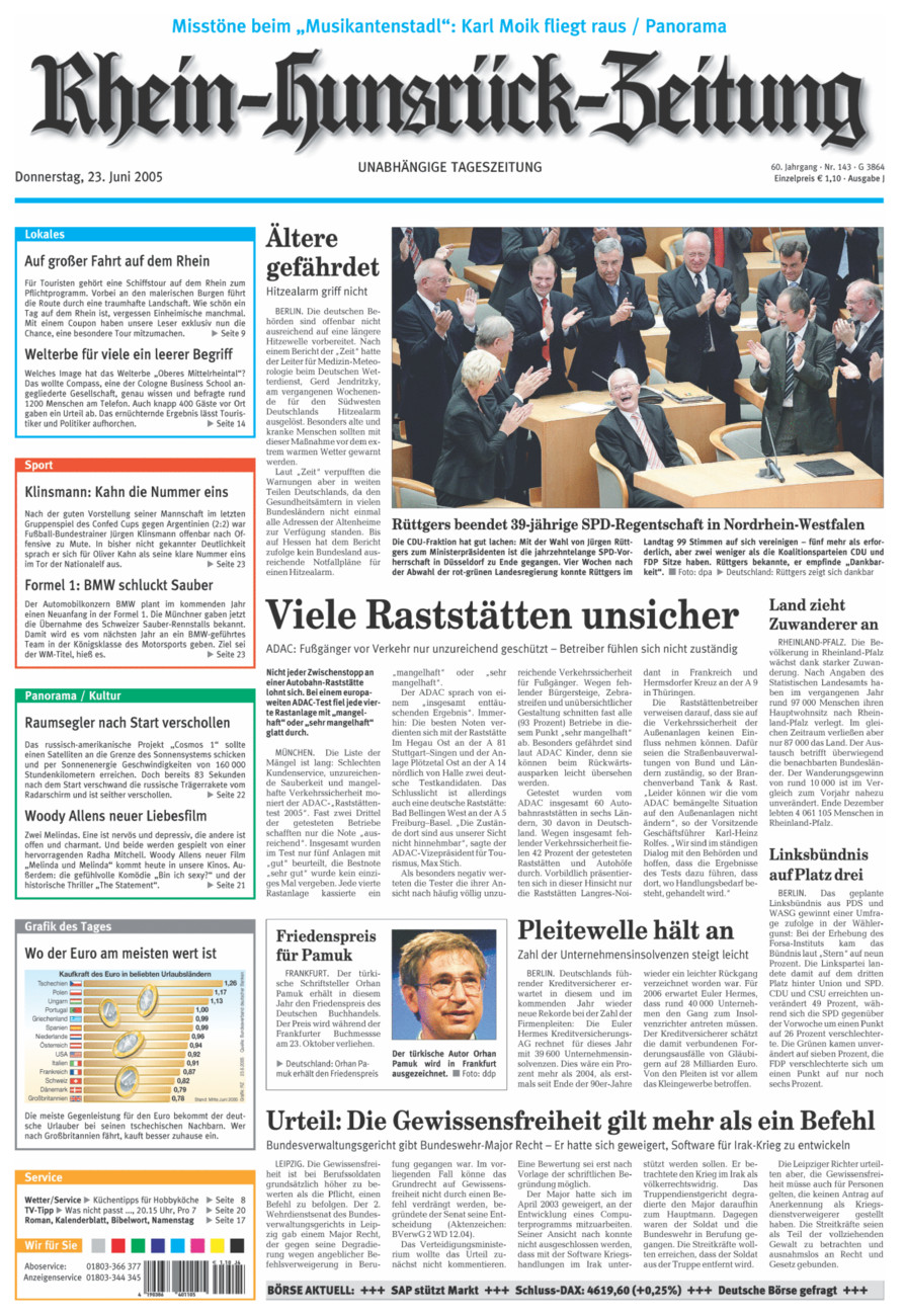 Rhein-Hunsrück-Zeitung vom Donnerstag, 23.06.2005