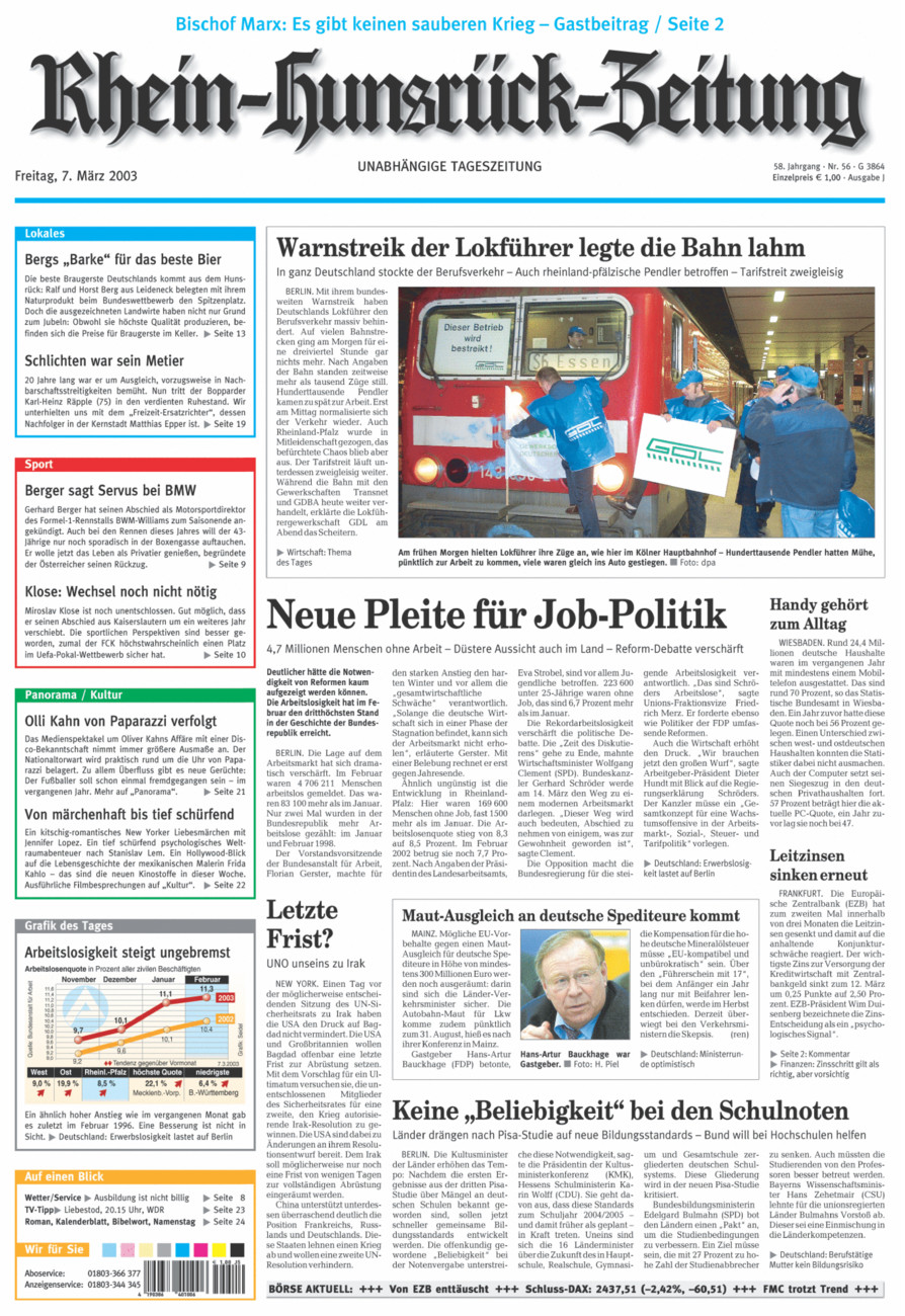 Rhein-Hunsrück-Zeitung vom Freitag, 07.03.2003